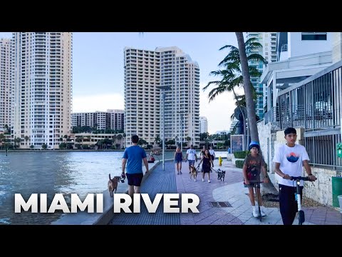 Downtown Miami River Walk in July 2022