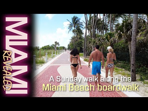 Miami Beach boardwalk (4K)